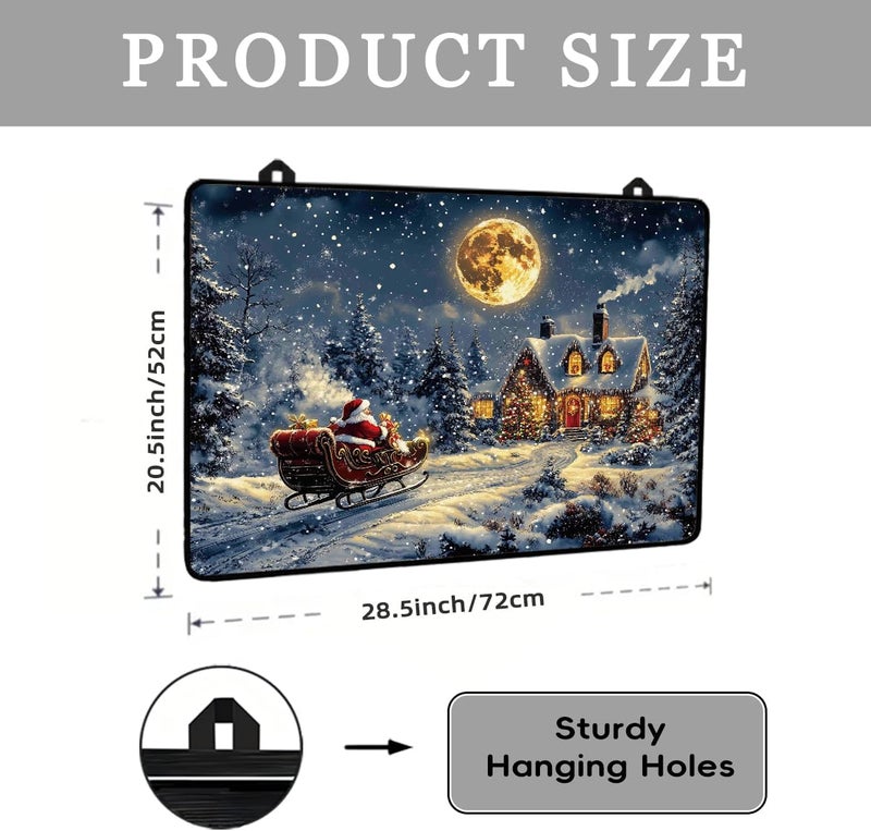 WRTCPOC Santa Claus Sled Electric Stove Top Cover Protector,Heat-Resistant Oven Induction Cooktop Mat,Washer Top Protector,Christmas Eve Glass Cooktop Protector 28.5”x 20.5” - Image 2